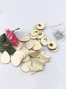 Bộ bông tai tự làm bằng gỗ thời trang, hoàn hảo để làm phụ kiện trang sức tự làm - Nhiều màu - Xem 5