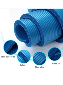 1 pieza Tapete de Yoga Antideslizante con Material ecológico NBR Agarre de alto rendimiento - Azul - Ver 4