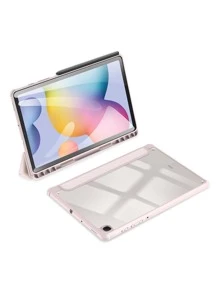 適用於三星Galaxy Tab S6 Lite 10.4/A8 10.5/S7 11/S8 Plus/S7 FE 12.4/S8 11英寸/S9/S9FE/S9Plus的平板電腦保護殼，附筆套 - 粉色 - 查看 2