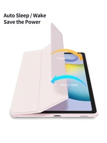 適用於三星Galaxy Tab S6 Lite 10.4/A8 10.5/S7 11/S8 Plus/S7 FE 12.4/S8 11英寸/S9/S9FE/S9Plus的平板電腦保護殼，附筆套 - 粉色 - 查看 7