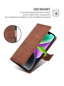 keyunfei حافظة بطاقات منقوشة بنمط جلد التمساح البني، متوافقة مع آيفون 11 12 13 14 15 برو ماكس، هواوي واي 8 إس، سامسونج نوت 10 بلس، هونر إكس 6 4 جي، ردمي نوت 9 إس، بيكسل 3 إيه، شاومي 12 تي برو، أوبو رينو 6 لايت، وان بلس نورد إن 20 5 جي