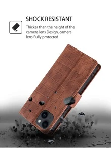 keyunfei حافظة بطاقات منقوشة بنمط جلد التمساح البني، متوافقة مع آيفون 11 12 13 14 15 برو ماكس، هواوي واي 8 إس، سامسونج نوت 10 بلس، هونر إكس 6 4 جي، ردمي نوت 9 إس، بيكسل 3 إيه، شاومي 12 تي برو، أوبو رينو 6 لايت، وان بلس نورد إن 20 5 جي