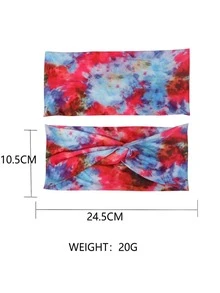 1pc Fashionable Milk Polka Dot Knotted Elastic Headband, Elegant Girl Hair Accessory - Multicolor - View 3