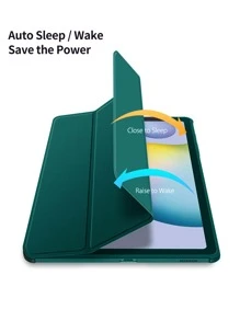 適用於三星Galaxy Tab S6 Lite 10.4 A8 10.5 S7 11 S8 Plus S7 FE 12.4 S8 11吋 S9 S9FE S9Plus的平板電腦保護套，帶筆套 - 軍綠色 - 查看 7