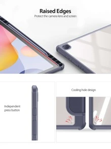 適用於三星Galaxy Tab S6 Lite 10.4 A8 10.5 S7 11 S8 Plus S7 FE 12.4 S8 11英寸 S9 S9FE S9Plus 平板電腦套，附筆套 - 紫色 - 查看 4