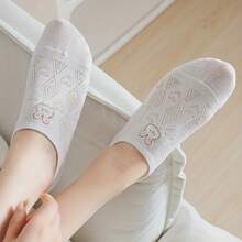 5pairs Women's Cartoon Patterned Ankle Socks - White - View 6