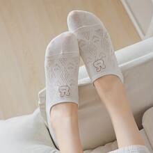 5pairs Women's Cartoon Patterned Ankle Socks - White - View 7