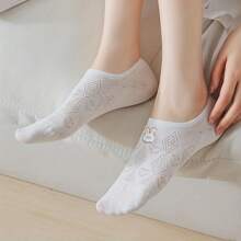 5pairs Women's Cartoon Patterned Ankle Socks - White - View 5