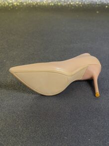 女性尖頭細跟優雅杏仿麂皮淺口高跟鞋適用於戶外