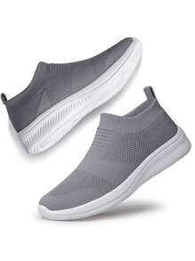 Men Minimalist Slip On Running Shoes, Sport Outdoor Sneakers - Dark Grey - View 3