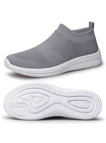Men Minimalist Slip On Running Shoes, Sport Outdoor Sneakers - Dark Grey - View 5