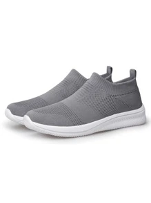 Men Minimalist Slip On Running Shoes, Sport Outdoor Sneakers - Dark Grey - View 6