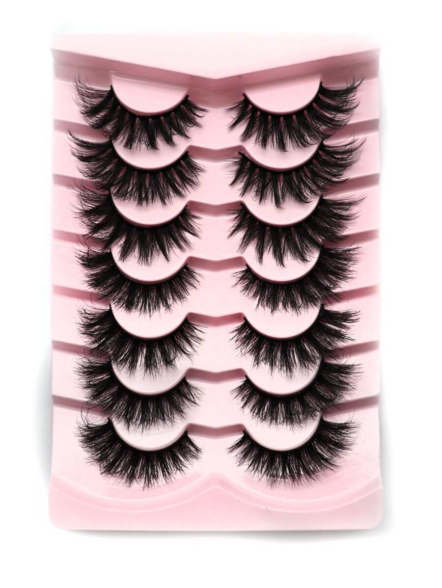 BTLLSSH 假睫毛,7對/套長款戲劇性假睫毛結尾眼睛拉長睫毛假睫毛適用於外面角落 - 黑色 - 查看 1