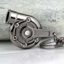 Turbocharger Pendant Car Keychain - Black - View 4