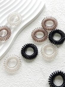 9pcs Solid Coil Wire Hair Tie - Multicolor - View 5
