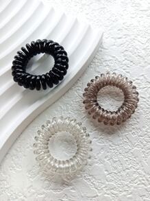 9pcs Solid Coil Wire Hair Tie - Multicolor - View 3