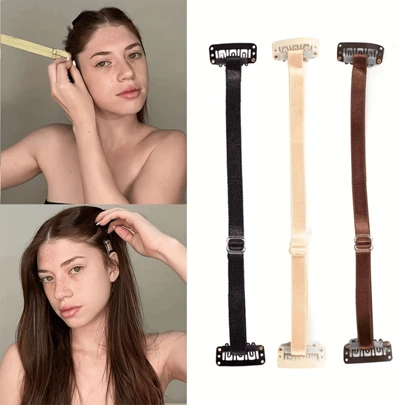 Headband with clip Invisible hair clip with reusable brown