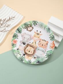 20入組可愛卡通動物圖案一次性紙盤