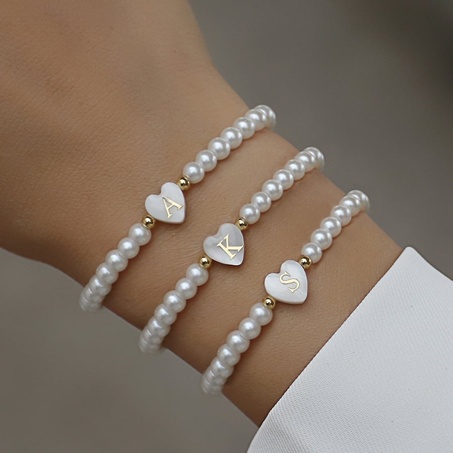 New Classic Heart Shape A-Z Letter Bracelet, Women's Bracelet, Women's Jewelry Gift, Valentine's Day Gift