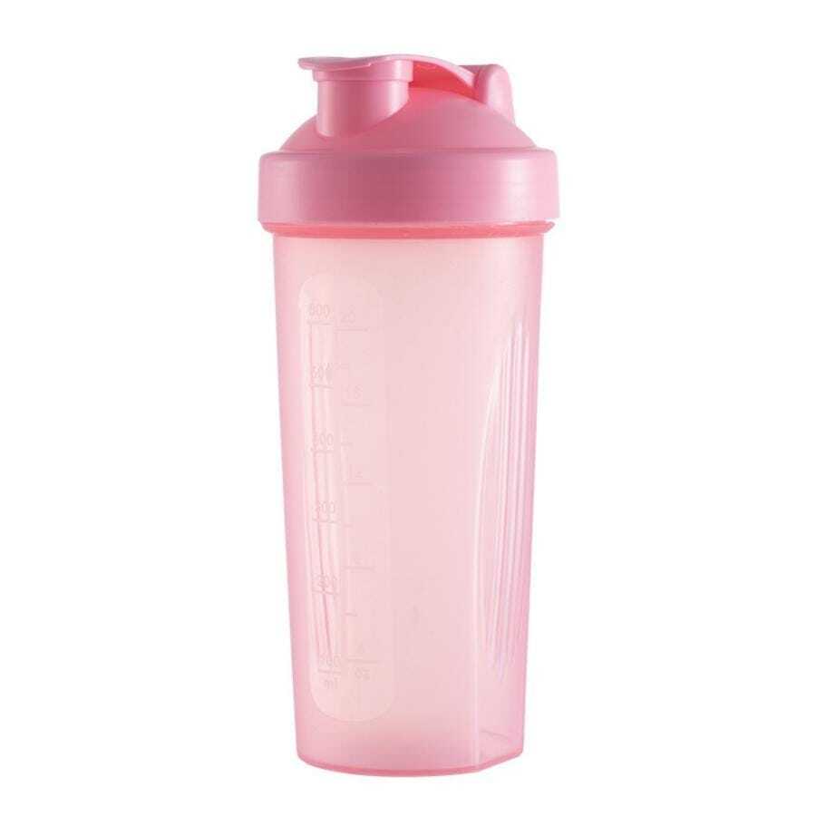 600ml Leak-Proof Shaker Bottle With Mixing Ball, Protein Powder Sports Water Bottle, Fitness Cup - Pink - View 1