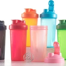 600ml Leak-Proof Shaker Bottle With Mixing Ball, Protein Powder Sports Water Bottle, Fitness Cup - Pink - View 2