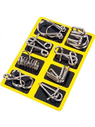 Set de 8 piezas de Rompecabezas de Metal Desbloqueables, Cerrojos de Luban al por mayor, Juegos de Escritorio DIY para Entrenamiento Mental y Alivio del Estrés, Pequeños Juguetes
