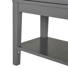 HOMCOM Coffee Bar Cabinet, Modern Sideboard Buffet Cabinet, Kitchen Cabinet with 2 Glass Doors, Adjustable Inner Shelving and Bottom Shelf, Grey - Màu xám đen - Xem 9