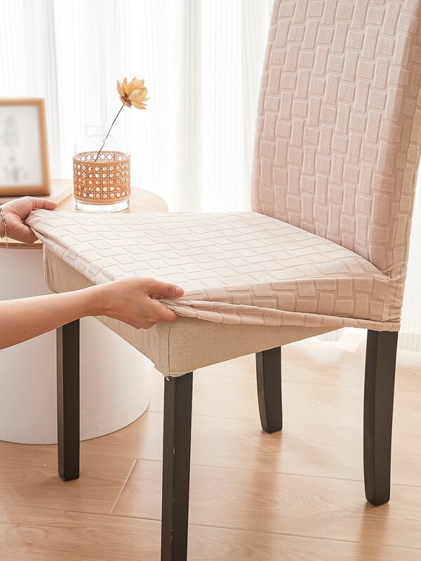 1pc Velvet Jacquard Pattern Four Seasons Universal Spandex Chair Cover, Thickened, Washable, Dustproof, Stain Resistant