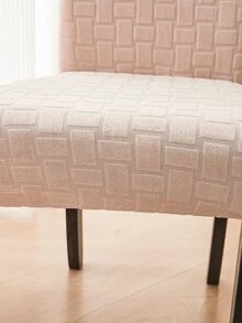 1入組絲絨提花圖案四通用氨綸椅套,加厚,可水洗,防塵,防污 - 米色 - 查看 5