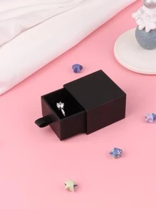 1入組簡約風和時尚訂婚戒指盒帶抽屜 - 黑色 - 查看 6