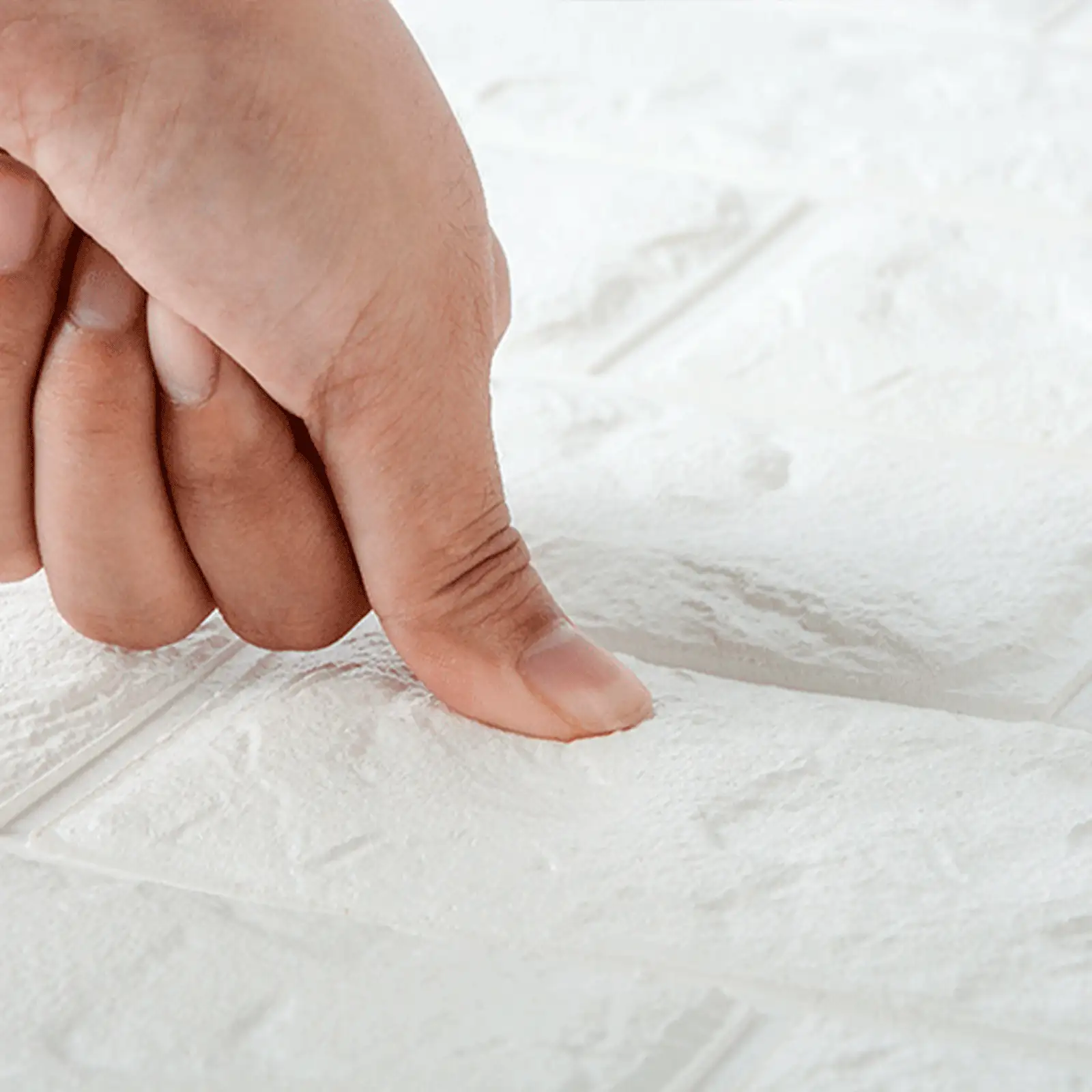 10入組/套PE3D牆板,現代磚塊圖案自粘 3D 牆布 - 灰色 - 查看 5