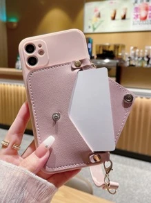 Tarjeta Bolso adorno Funda para móvil con acollador - Rosa Pálido - Ver 4