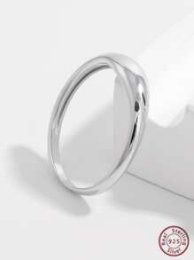 1pc Delicate Simple Elegant Cute & Classic 925 Silver Polished Ring Suitable For Women's Dating And Expressing Personality Gift
