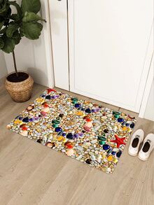 1pc Beach Goose Soft Stone Graphic Anti-slip Door Mat Kitchen Rug Bath Mat - Multicolor - View 4