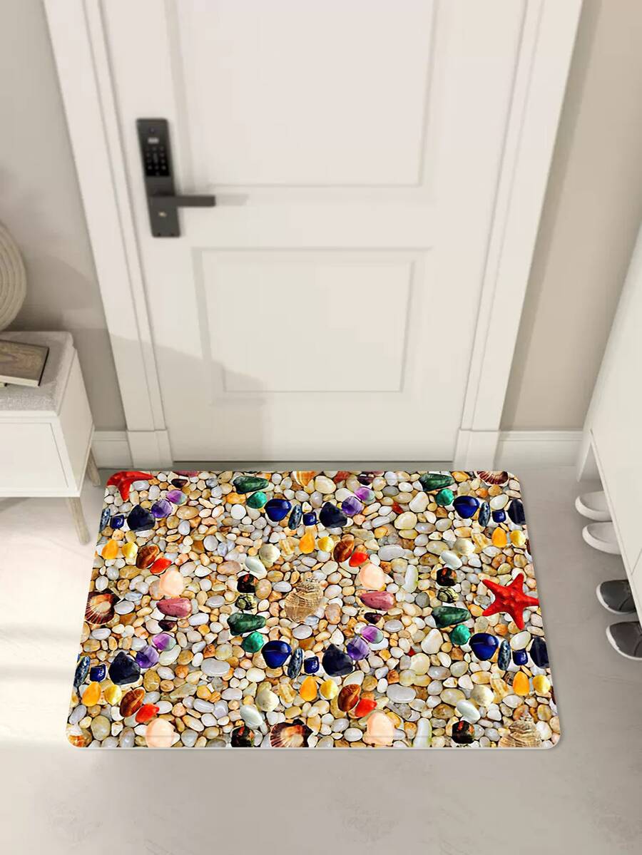 1pc Beach Goose Soft Stone Graphic Anti-slip Door Mat Kitchen Rug Bath Mat - Multicolor - View 1