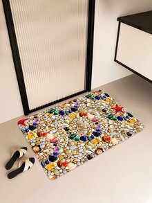 1pc Beach Goose Soft Stone Graphic Anti-slip Door Mat Kitchen Rug Bath Mat - Multicolor - View 3