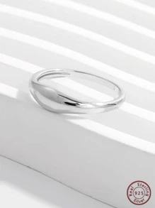 1pc Delicate Simple Elegant Cute & Classic 925 Silver Polished Ring Suitable For Women's Dating And Expressing Personality Gift