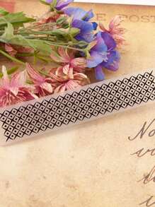 1pc Transparent Plastic 15cm Small Grid Embossed Template - Clear - View 1