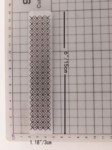 1pc Transparent Plastic 15cm Small Grid Embossed Template - Clear - View 2