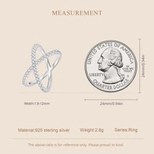 bamoer 莫桑石交叉婚戒適合女士,莫桑石可堆疊X定情戒指婚禮精細的首飾類