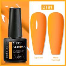 MEET ACROSS 7毫升橙色荧光凝胶指甲油霓虹凝胶指甲油半永久美甲UV LED凝胶指甲油 - 酒紅色 - 查看 3