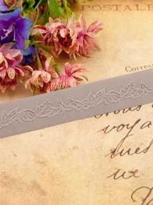 1pc Transparent Plastic 15cm Leaf Embossing Template - Clear - View 3