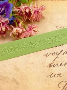 1pc Transparent Plastic 15cm Leaf Embossing Template - Clear - View 4