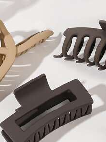 5pcs/set Matte Coffee Color Criss Cross Shaped Hair Clips - Multicolor - View 3