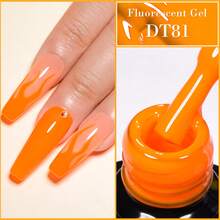 MEET ACROSS 7毫升橙色荧光凝胶指甲油霓虹凝胶指甲油半永久美甲UV LED凝胶指甲油 - 酒紅色 - 查看 4