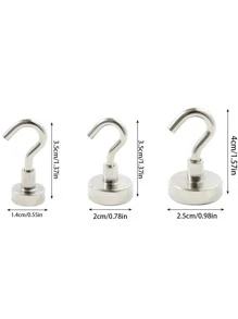 2 Cái/bộ Móc Từ Tính Mạnh Với Nam Châm Mạnh, Giá Đỡ Cửa Tủ Lạnh Móc Nam Châm Bộ - Bạc - Xem 6