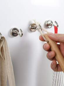 2 Cái/bộ Móc Từ Tính Mạnh Với Nam Châm Mạnh, Giá Đỡ Cửa Tủ Lạnh Móc Nam Châm Bộ - Bạc - Xem 2