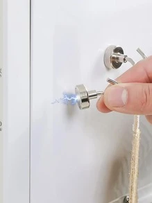 2 Cái/bộ Móc Từ Tính Mạnh Với Nam Châm Mạnh, Giá Đỡ Cửa Tủ Lạnh Móc Nam Châm Bộ - Bạc - Xem 1