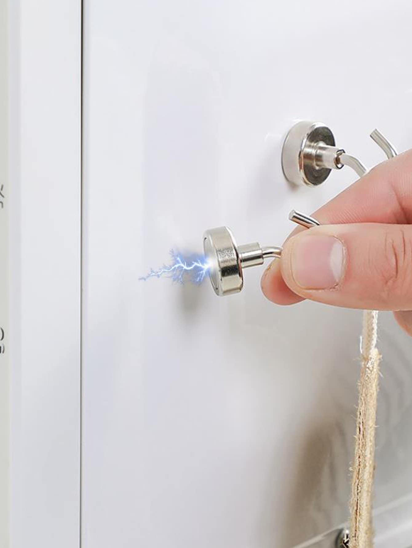 2 Cái/bộ Móc Từ Tính Mạnh Với Nam Châm Mạnh, Giá Đỡ Cửa Tủ Lạnh Móc Nam Châm Bộ - Bạc - Xem 1