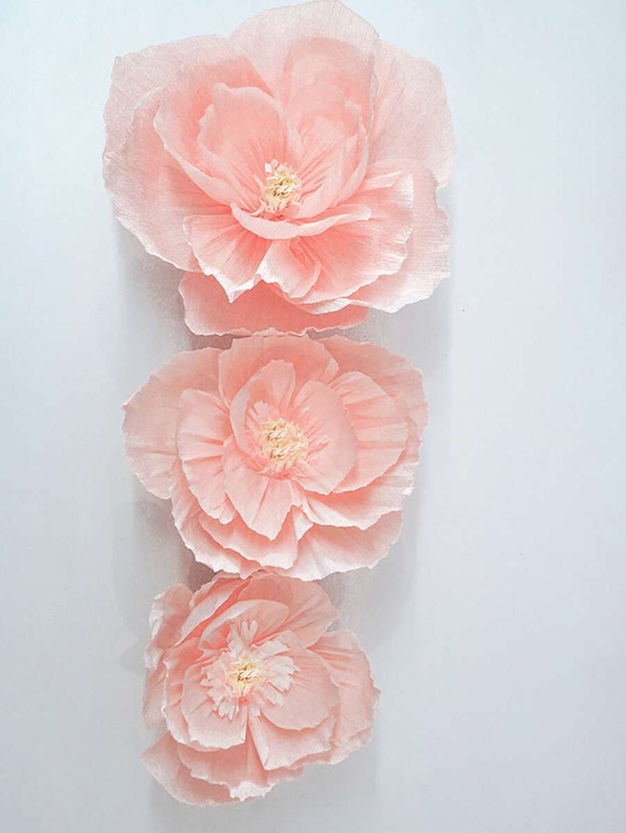 1 件纸花墙饰，适用于婚礼装饰、婴儿房墙壁装饰、婴儿和新娘送礼会背景 - 淺粉色 - 查看 1